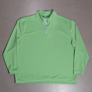 Peter Millar Perth Melange 1/4 Zip Performance Stretch Green Pullover 3XL Golf